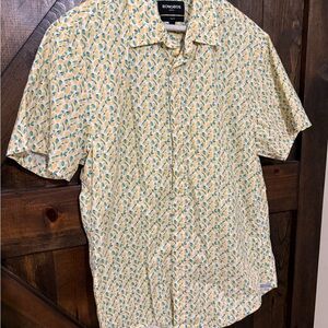 Bonobos Men's Shirt with Yellow and green Leaf Pattern